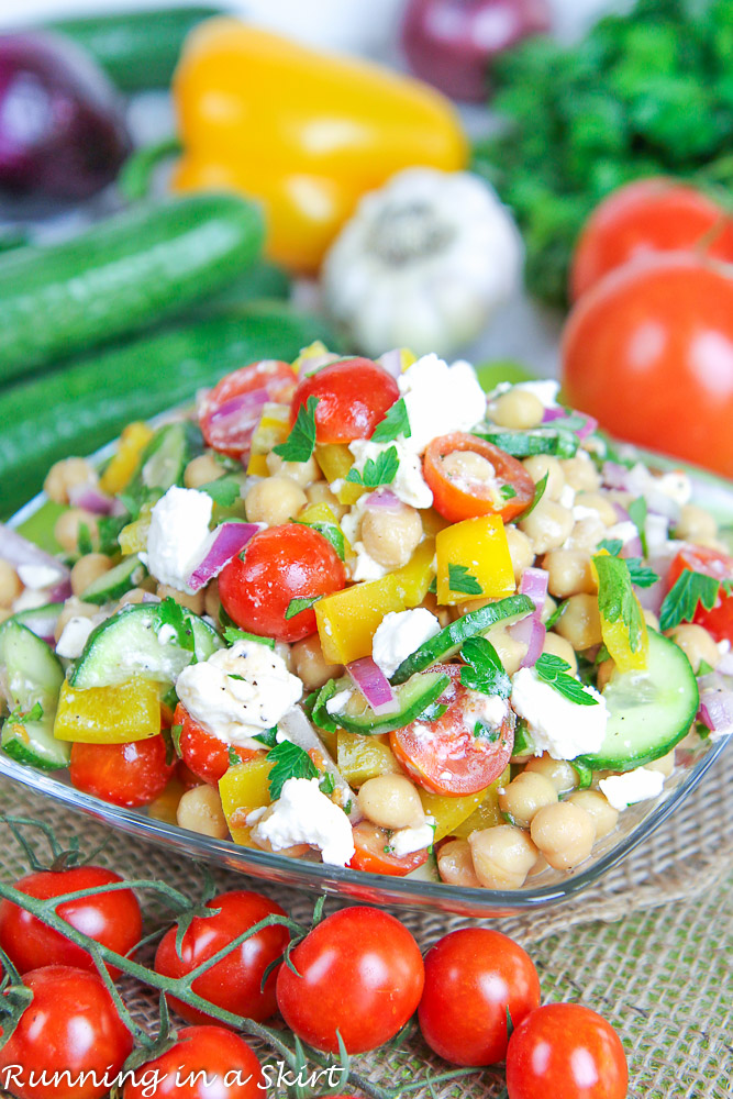 mediterranean chickpea salad with feta