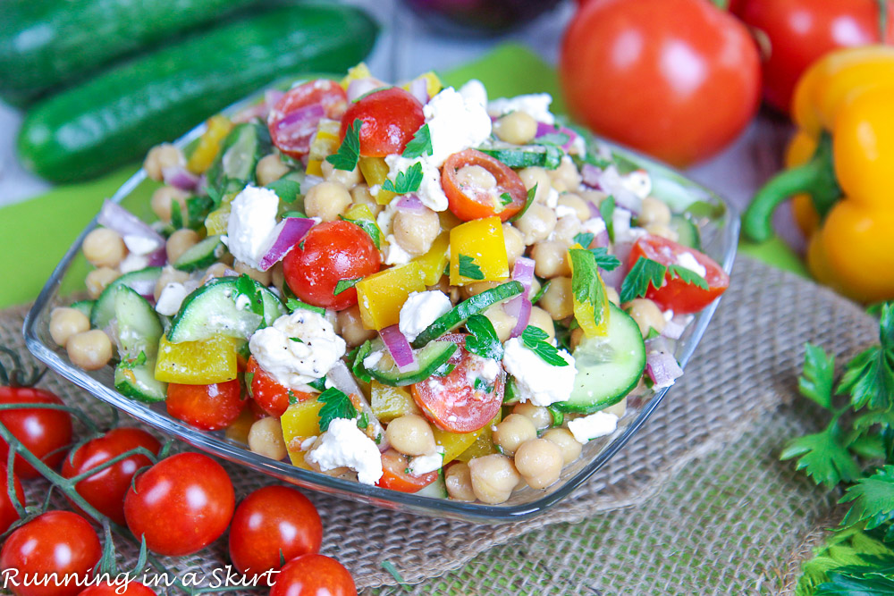 mediterranean chickpea salad with feta