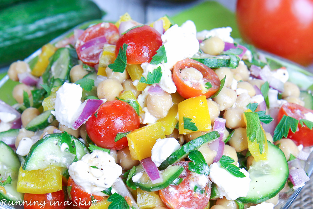 mediterranean chickpea salad with feta