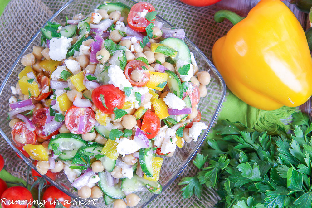 mediterranean chickpea salad with feta