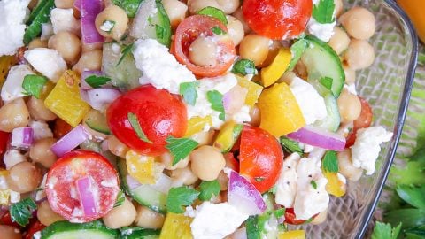 mediterranean chickpea salad with feta