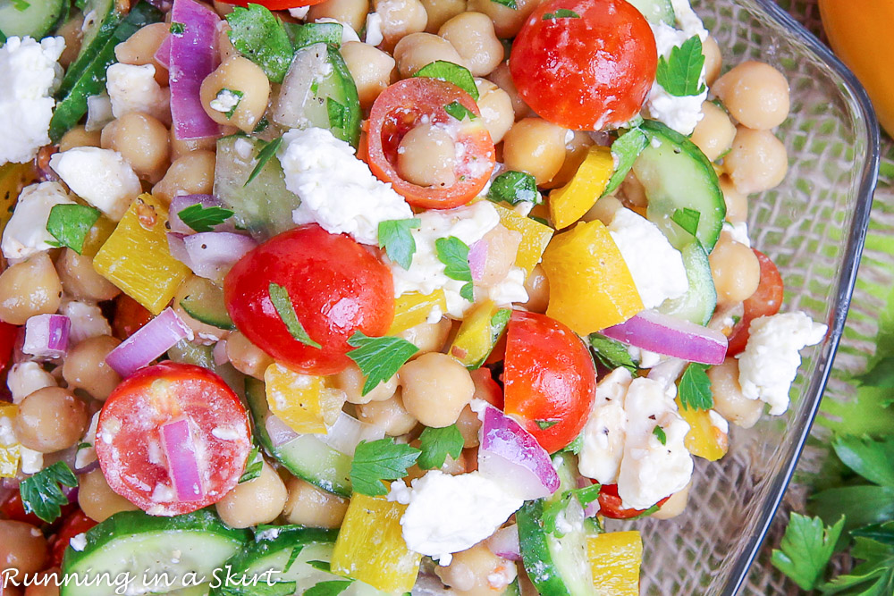 mediterranean chickpea salad with feta