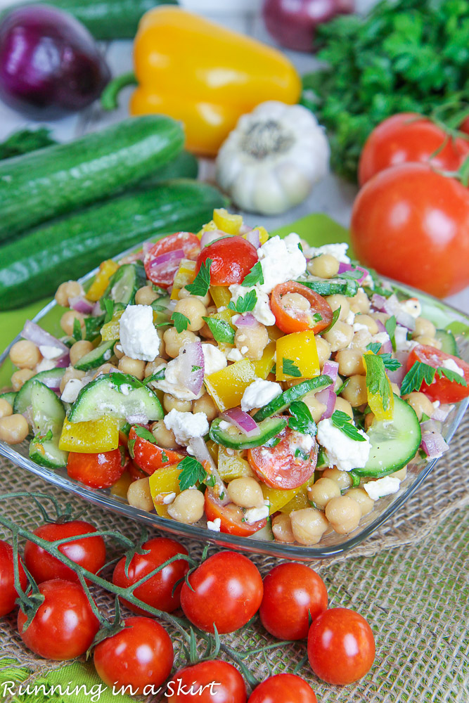 mediterranean chickpea salad with feta