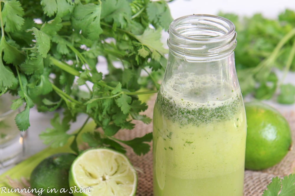 Close up of the homemade salad dressing