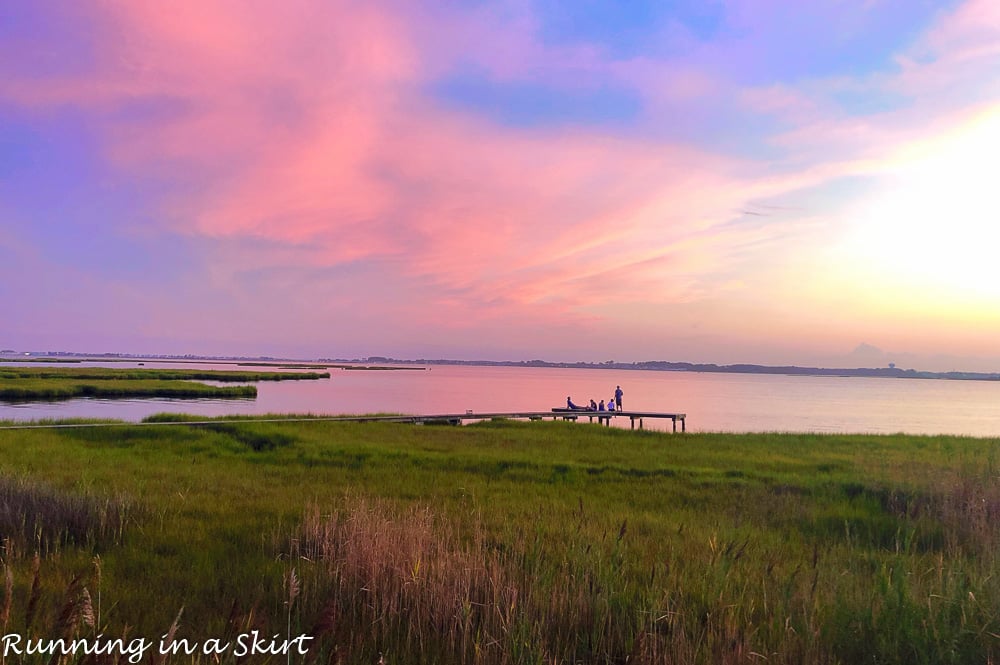 Sunset over the bay on Fenwick Island.