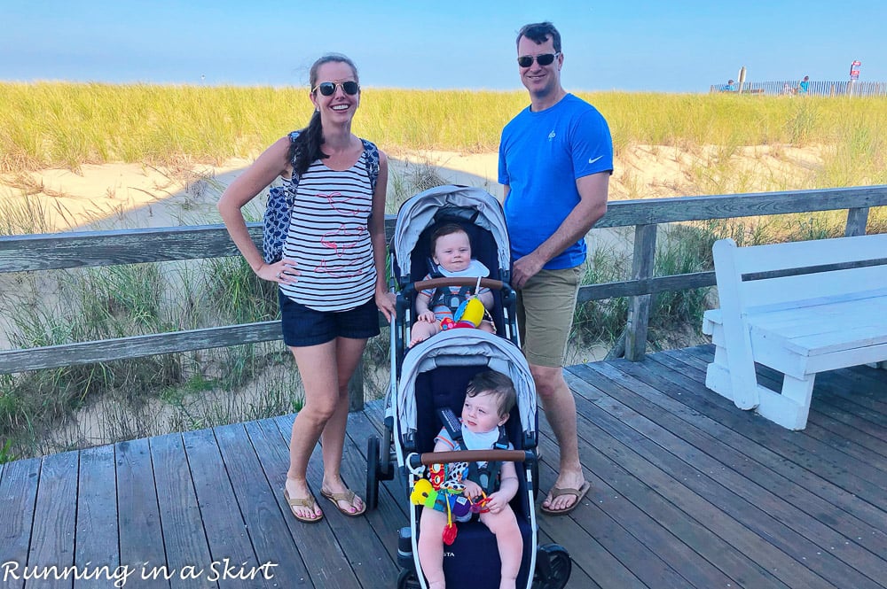 Family on Bethany Beach boardwalk.