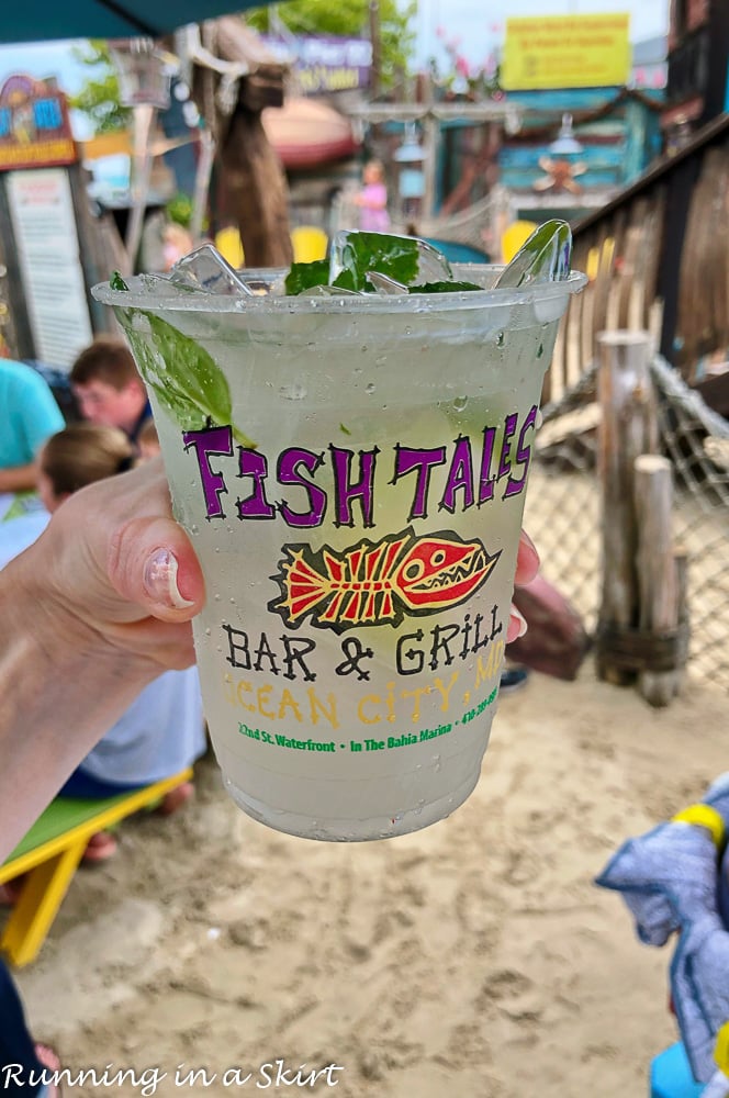 Cocktail from Fish Tails in Ocean City Maryland.