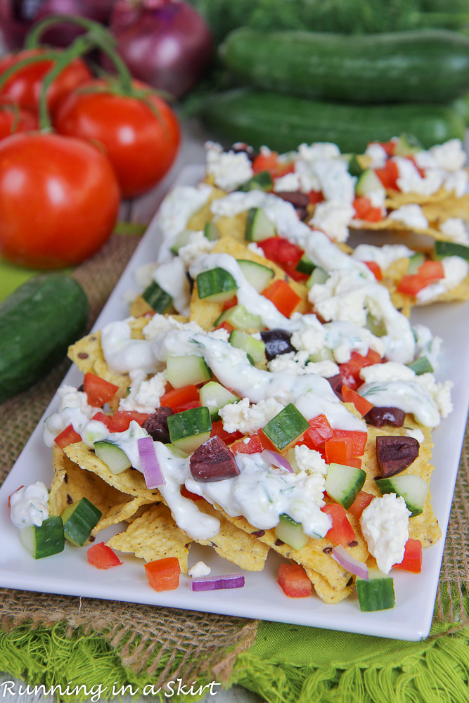 Vegetarian Greek Nachos with Tzatziki Sauce recipe