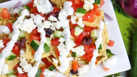 Vegetarian Greek Nachos with Tzatziki Sauce recipe