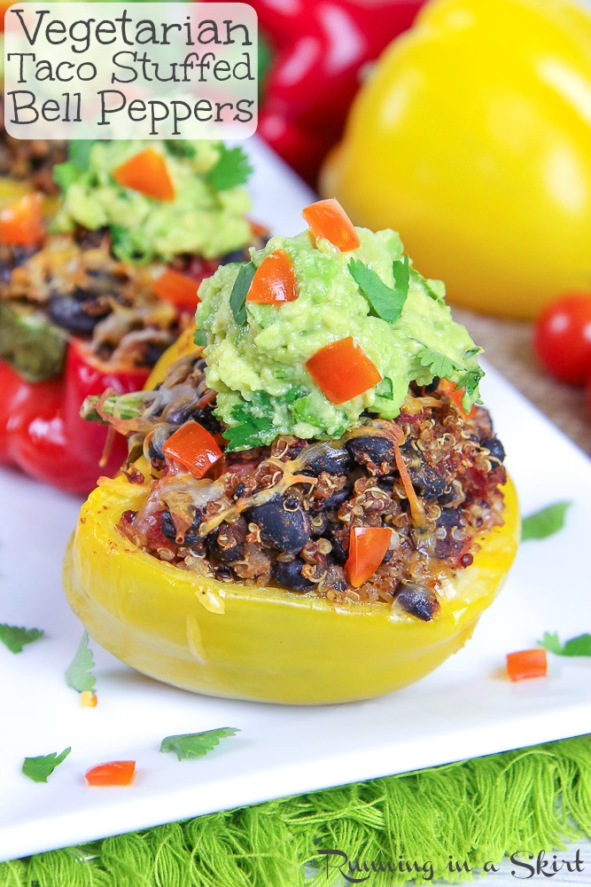 Vegetarian Mexican Stuffed Pepper recipe Pinterest pin.