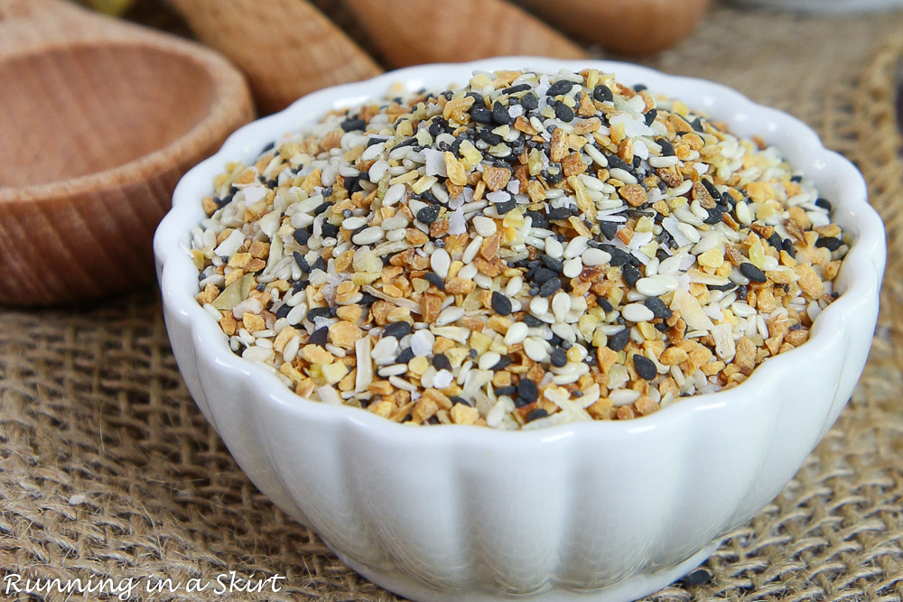 Homemade Everything Bagel Seasoning close up. 