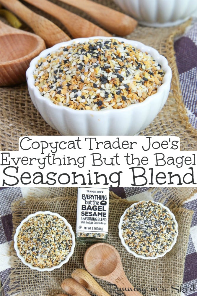 DIY Copycat Trader Joe's Everything But the Bagel Seasoning blend recipe. This homemade version includes the ingredients and ideas / uses to make recipes at home! The perfect dupe. / Running in a Skirt #everythingbagel #traderjoes #everythingbagelseasoning #recipe #healthy #healthyliving via @juliewunder