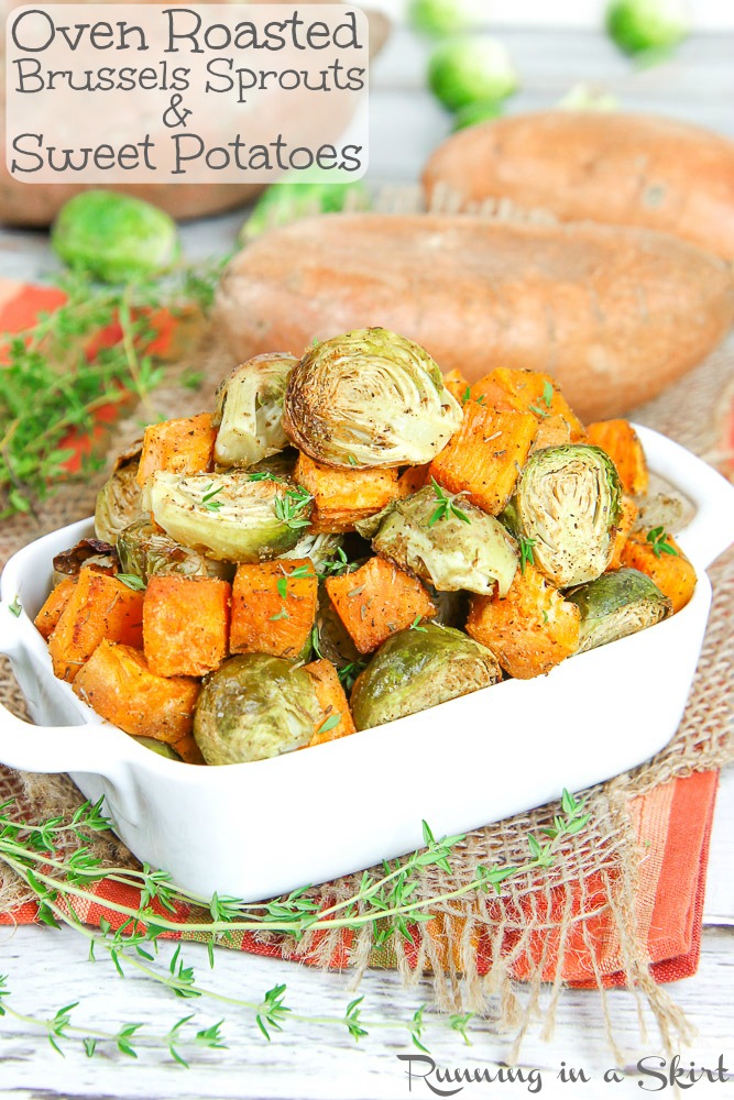 Roasted Sweet Potatoes and Brussels Sprouts