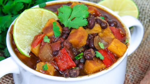 Crock Pot Sweet Potato Black Bean Chili recipe