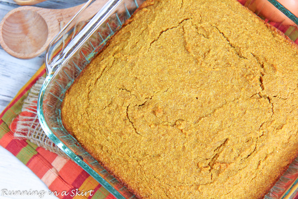 Process photos showing the dish in the baking pan.