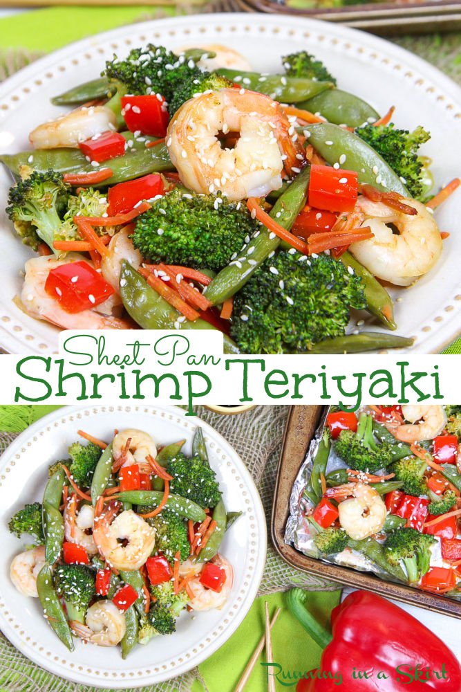 Shrimp Teriyaki Pinterest collage.
