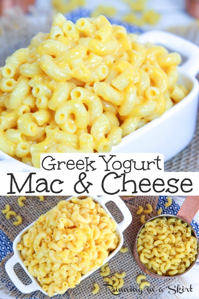 Greek Yogurt Mac and Cheese recipe - Healthy & Creamy. This easy, homemade cheese sauce makes the perfect healthy Mac and Cheese using plain greek yogurt. Great clean eating recipe for kids or adults. / Running in a Skirt via @juliewunder