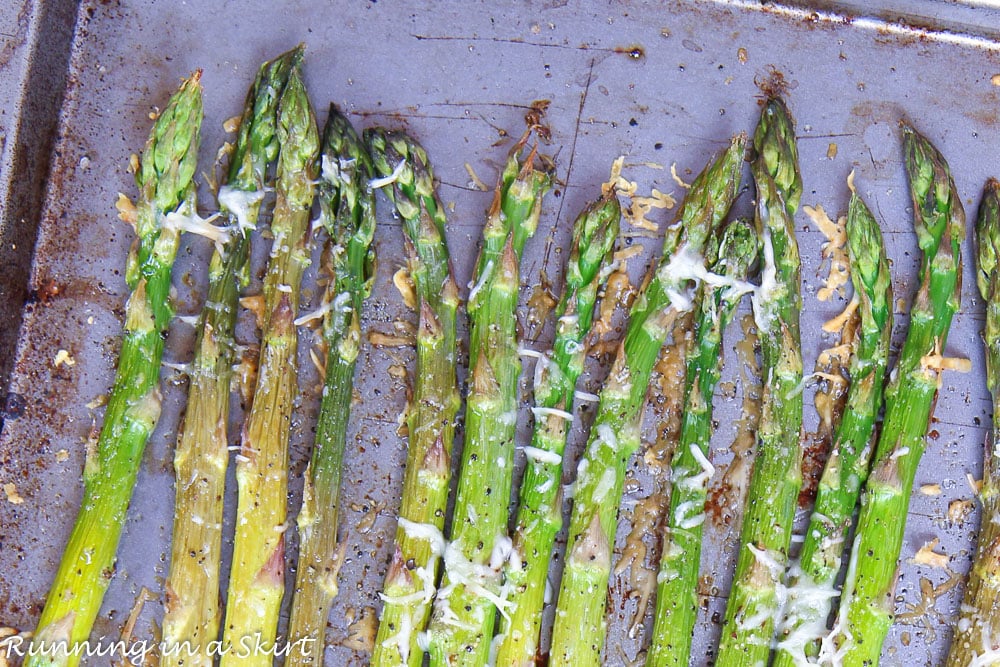 asparagus tops with garlic and parmesan
