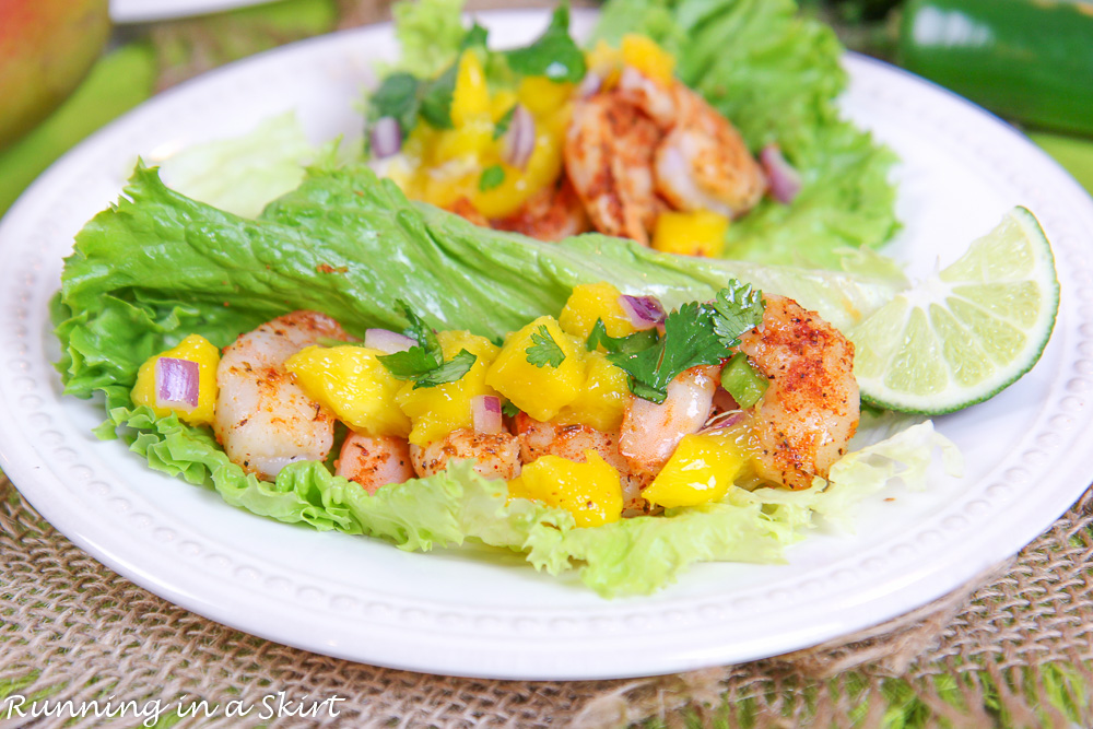 Shrimp Lettuce Wraps on plate.