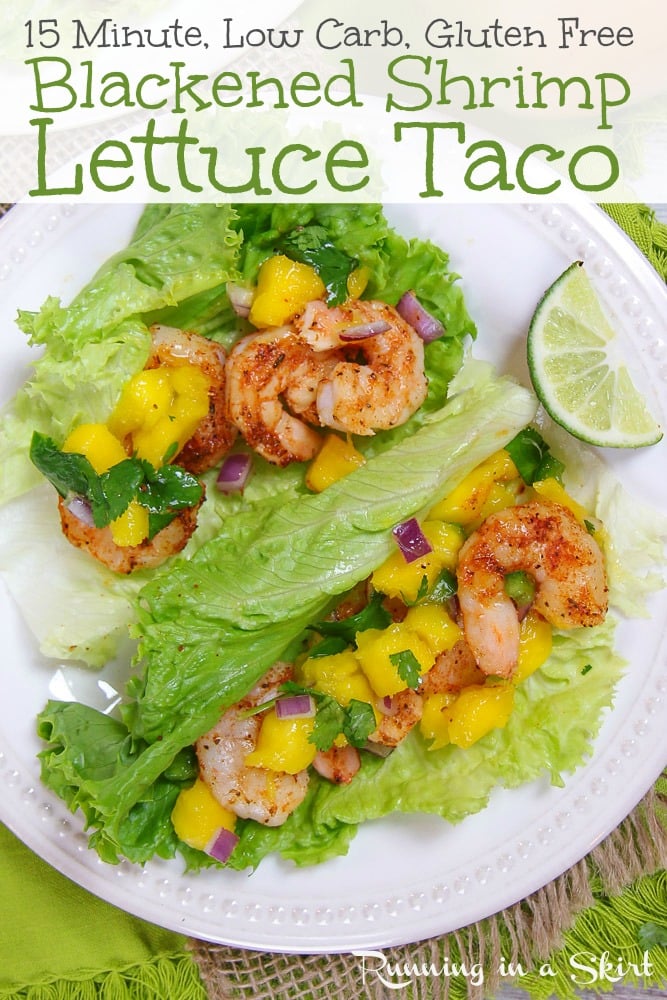 Lettuce Wrap Shrimp Tacos recipe pinterest pin