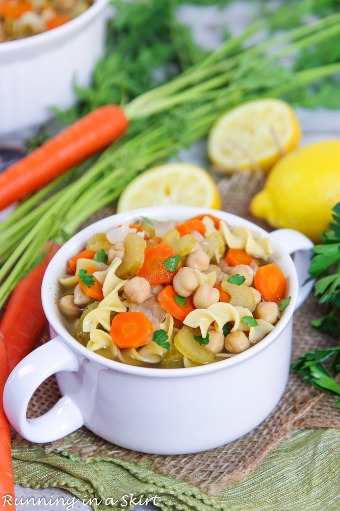 Instant Pot Vegan Chicken Noodle Soup - The Cheeky Chickpea