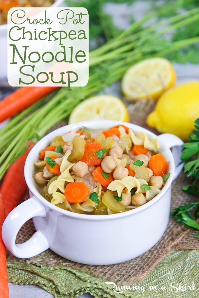 Crock Pot Chickpea Noodle Soup recipe