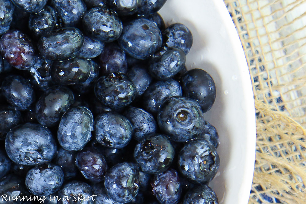 Close up of blueberries.