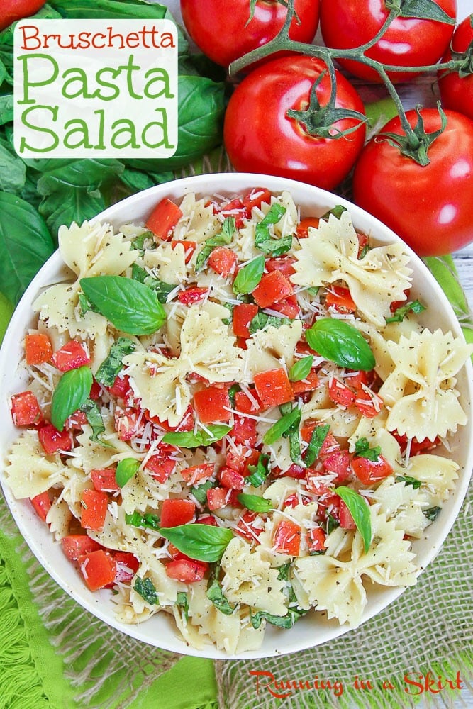 Bruschetta Pasta Salad recipe pin