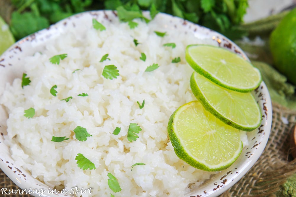 Closeup of lime slices in a bowl.