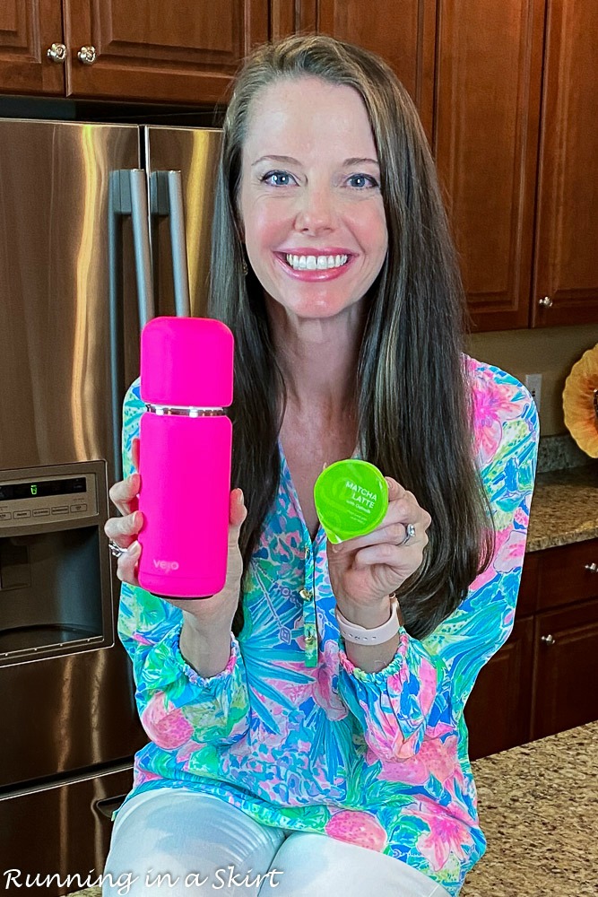 Mom with Vejo blender and pod.