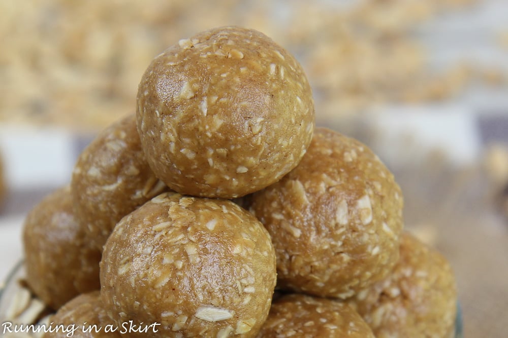 Closeup of the no bake energy ball.