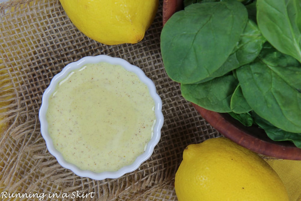 Spinach salad with lemons.