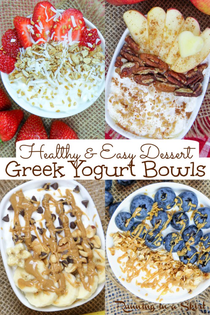Greek yogurt dessert bowl ideas Pinterest Collage