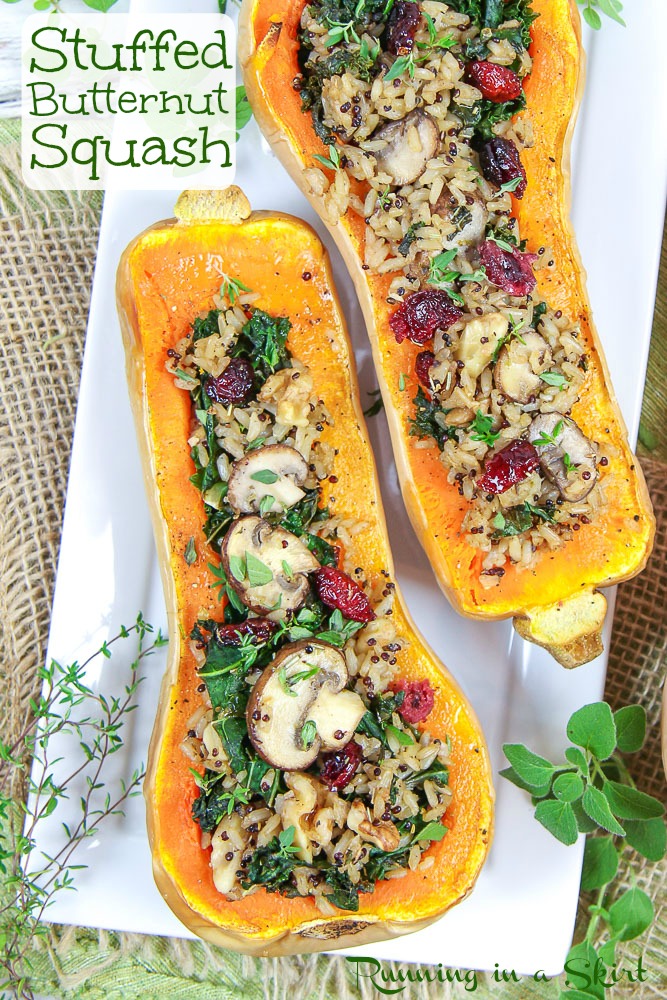 Vegan Stuffed Butternut Squash pinterest pin 