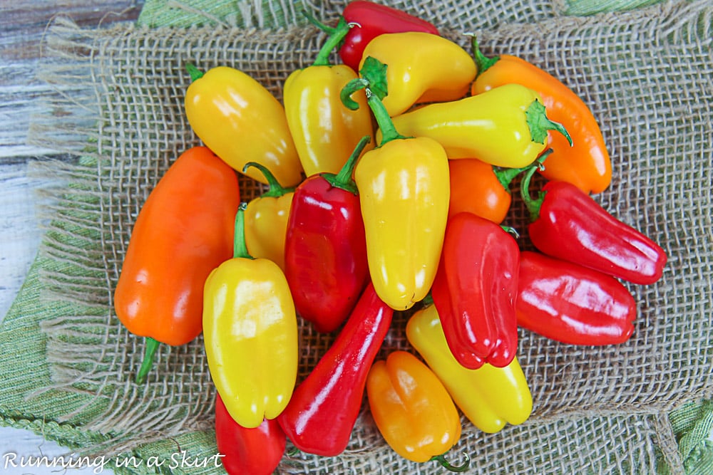 Ingredients for the recipe: mini sweet peppers