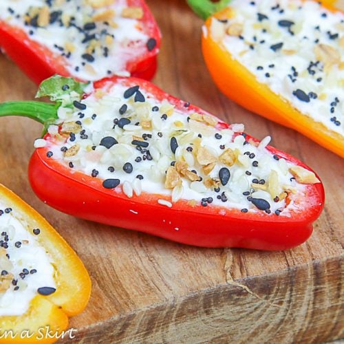 Everything Bagel Cream Cheese Stuffed Mini Peppers « Running in a Skirt