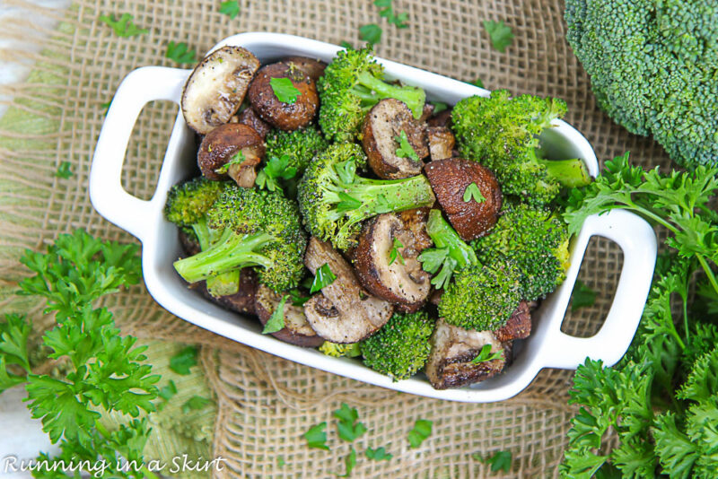 Oven Roasted Mushrooms and Broccoli « Running in a Skirt