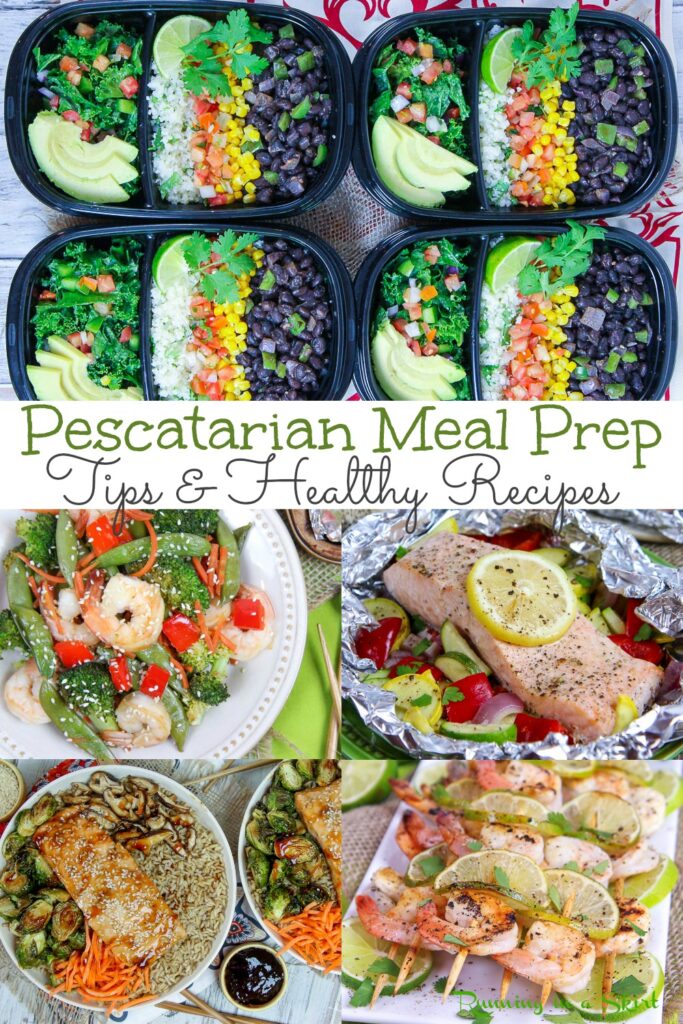 Pescatarian Meal Prep Pinterest collage.