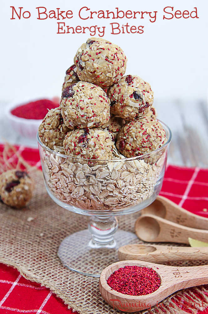 Cranberry Seeds No Bake Oatmeal Energy Bites pinterest pin.