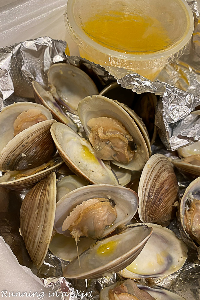Clams from the Clam Shack on Sanibel Island, Florida