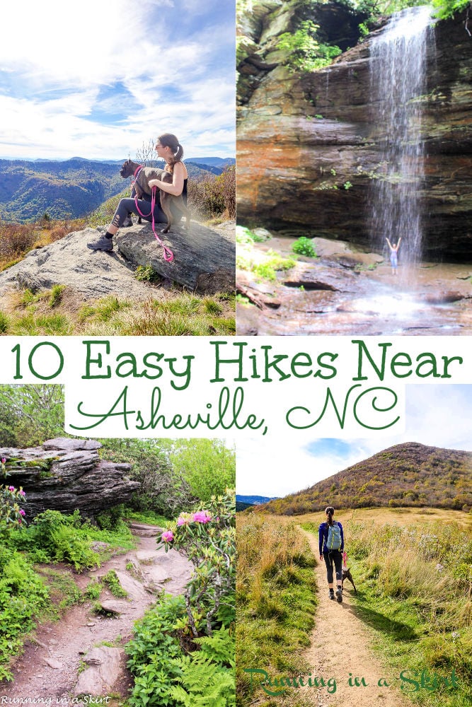 10 Best Hikes Near Asheville NC - Easy Hikes Near Asheville North Carolina with big payoff to waterfalls or gorgeous summit. All hiking trails can be done in a half day or less and most are 2 miles or less. Includes Blue Ridge Parkway hikes, Pisgah National Forest and DuPont State Forest. Lot's of Asheville hiking with kids options. This is one of the best things to do in Asheville! Options for summer, winter, spring and fall. / Running in a Skirt #asheville #nctravel #ustravel #hiking via @juliewunder