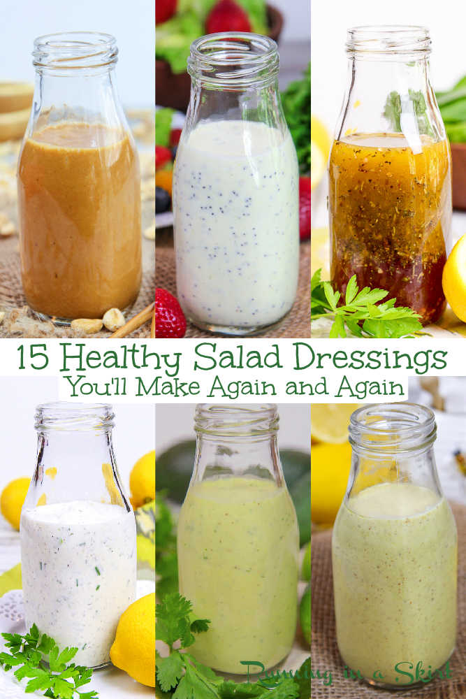 Homemade Healthy Salad Dressings pinterest pin collage