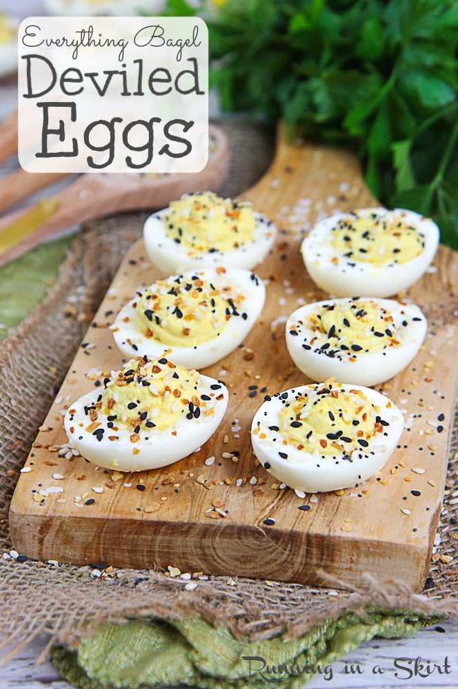 Everything Bagel Healthy Deviled Eggs Running In A Skirt