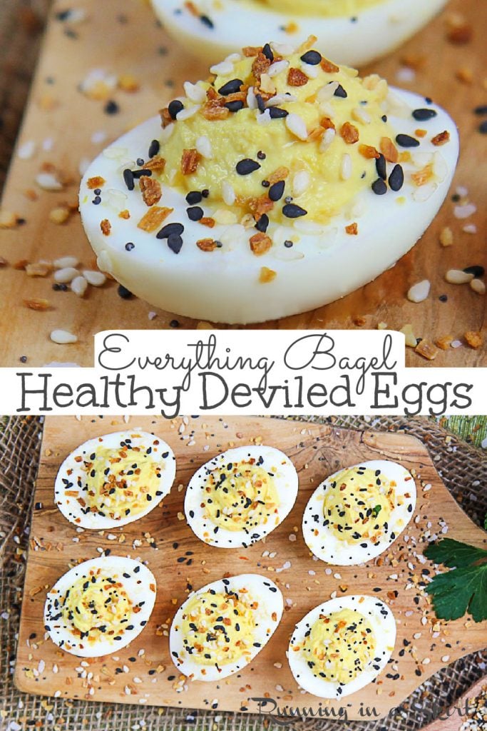 Pinterest pin collage for Healthy Deviled Eggs.