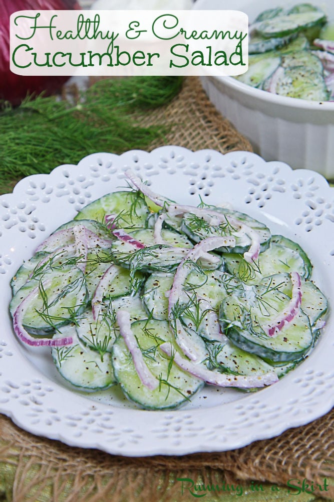 Creamy Cucumber Dill Salad recipe pin.