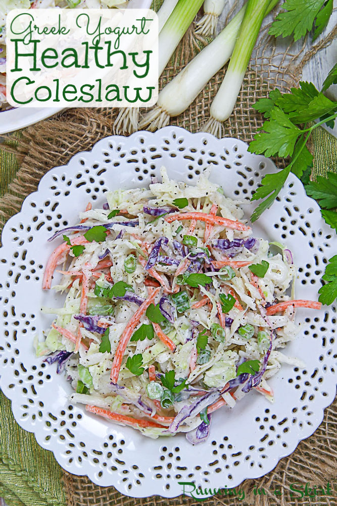 Healthy Coleslaw with greek yogurt.