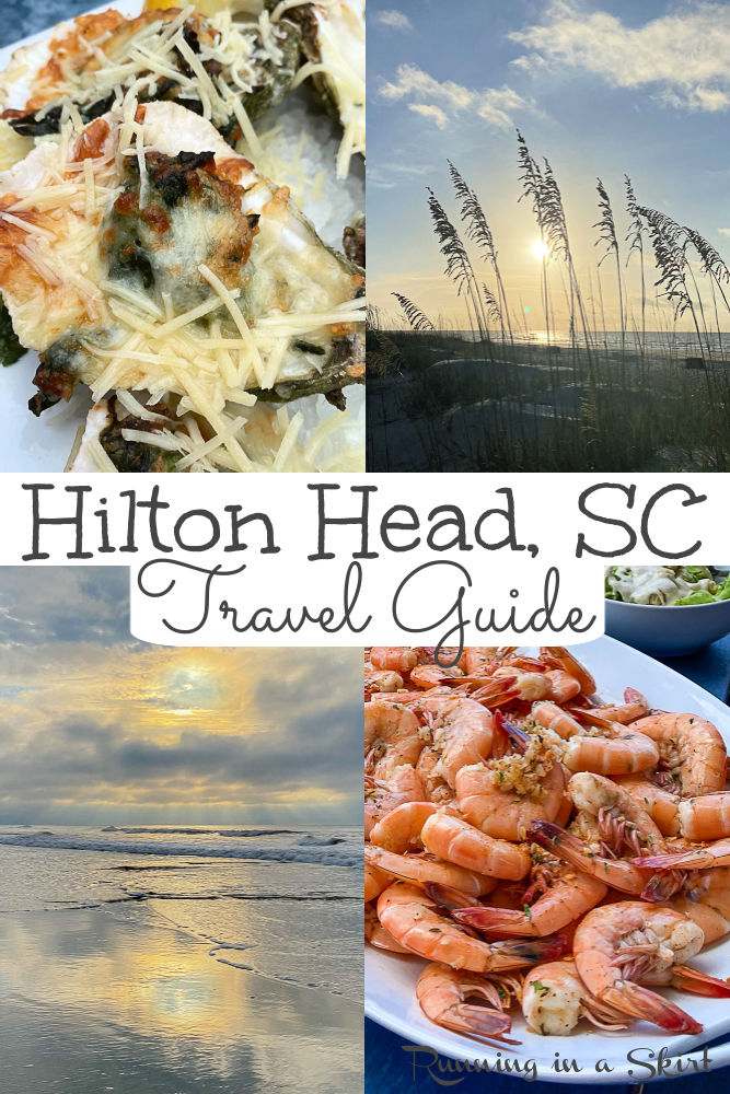 Hilton Head Island Travel Guide- Things to Do & What to Eat and Local Secrets to visit this South Carolina Island. Complete guide including the best activities for couples or kids (beach, pools, biking.) Also includes the best restaurants / food and where to stay (rentals, hotels & resorts) with details on each of the neighborhoods/ plantations (Sea Pines, Palmetto Dunes or Coligny) / Running in a Skirt #travelblogger #sctravel #hiltonhead #hiltonheadisland via @juliewunder