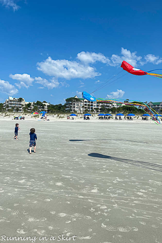 Hilton Head Island flying kites.