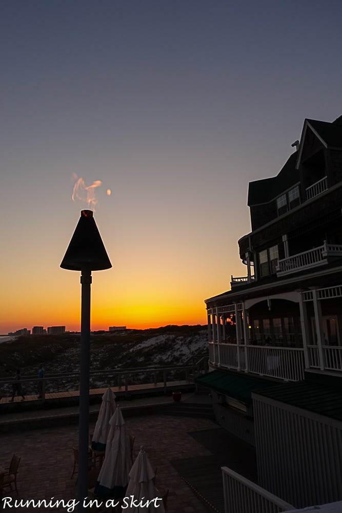 Best restaurants in Destin FL - Beach Walk Sunset view