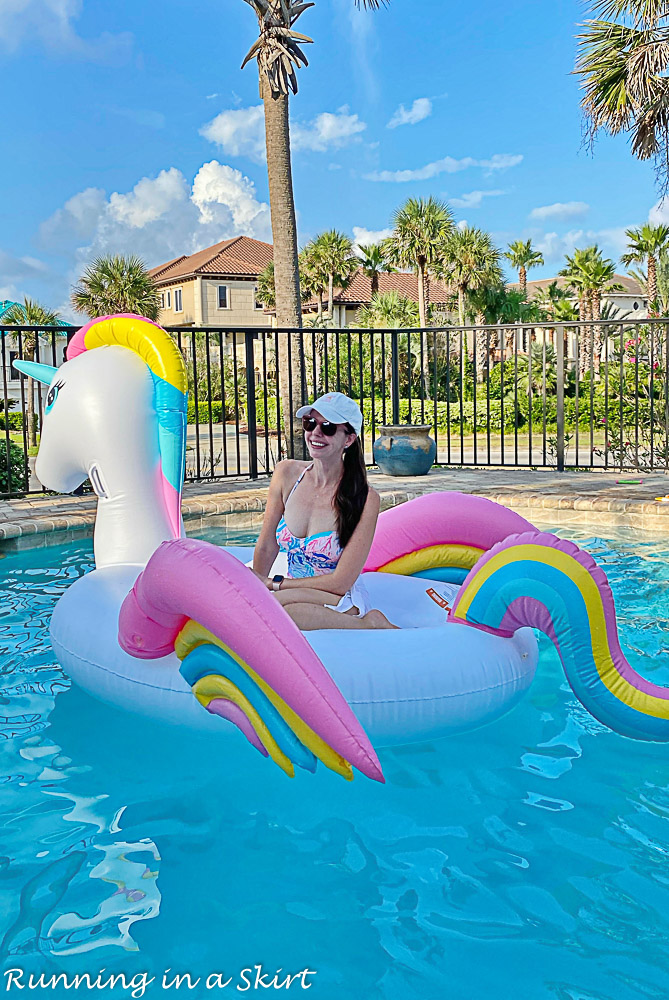 Destin Pools with unicorn float.